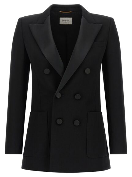 Saint Laurent Satin Lapel Blazer