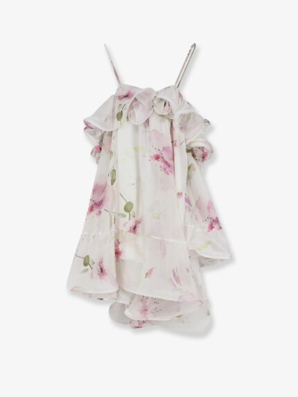 Actualee Satin Mini Dress With Flounces