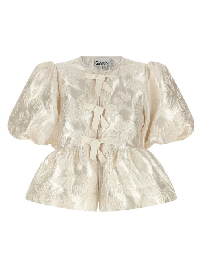 ganni 'satin peplum' blouse GANNI 'Satin Peplum' Blouse