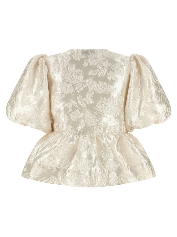 GANNI 'Satin Peplum' Blouse