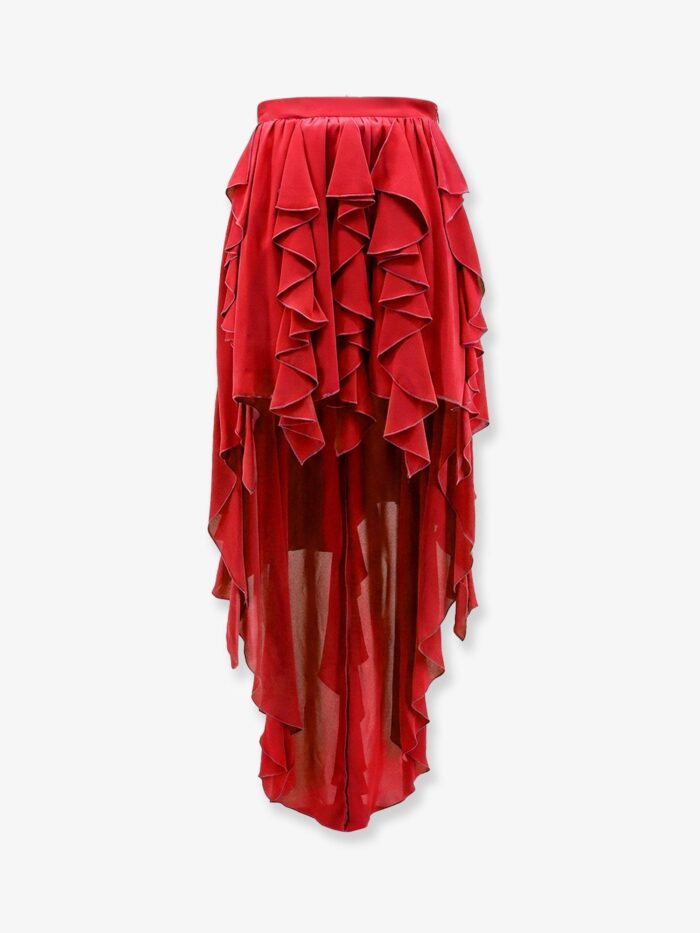 Actualee Satin Ruffled Skirt