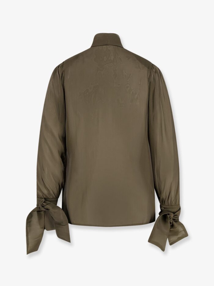 Actualee Satin Shirt With Padded Shoulders