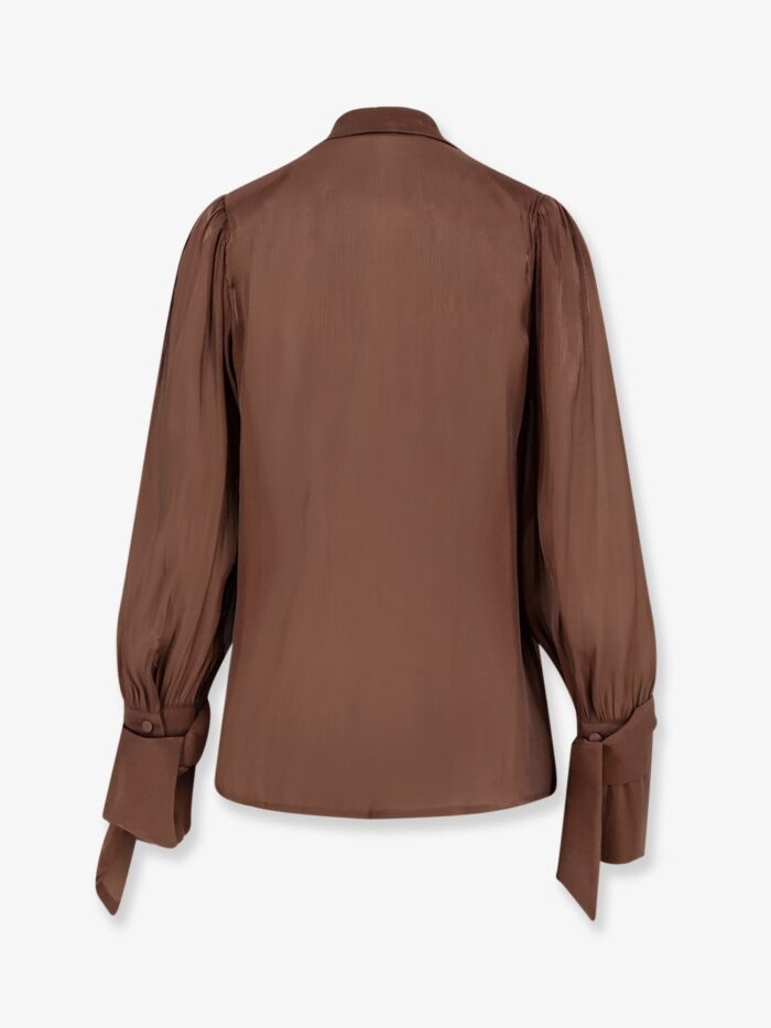 Actualee Satin Shirt With Padded Shoulders