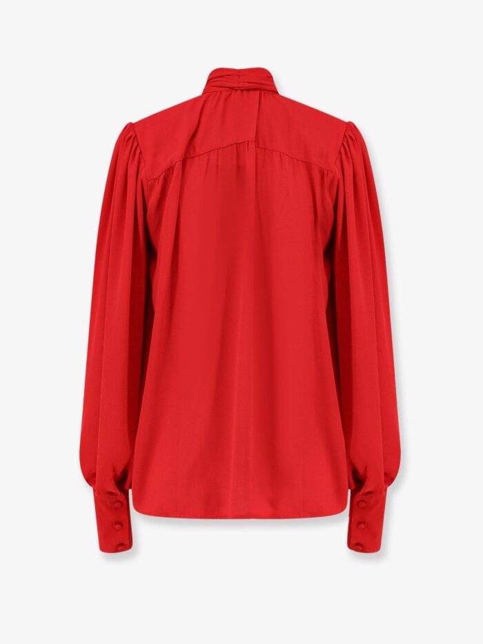 Actualee Satin Shirt With Padded Shoulders