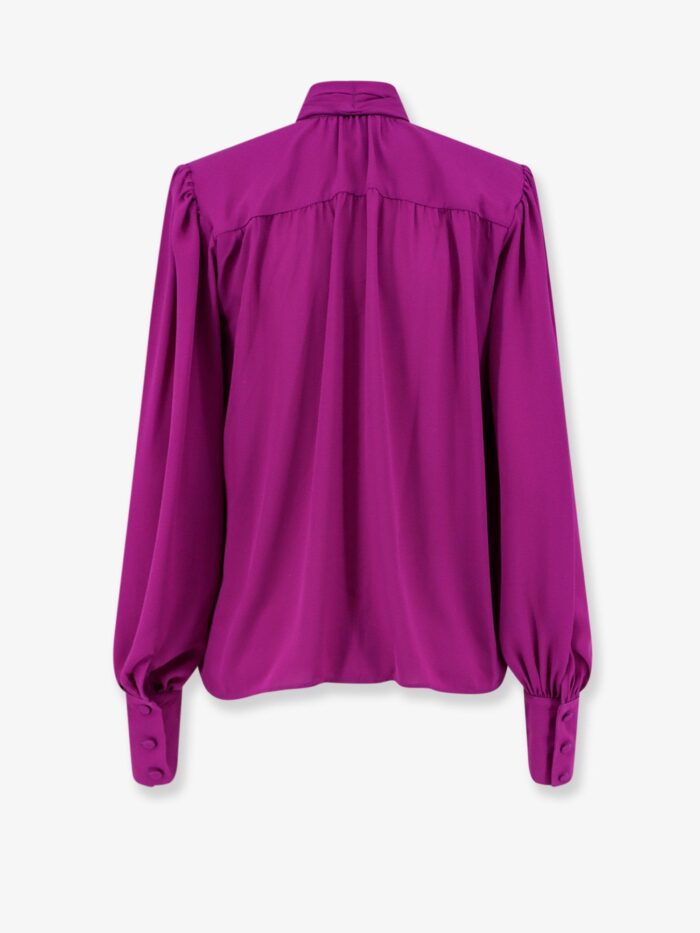 Actualee Satin Shirt With Padded Shoulders