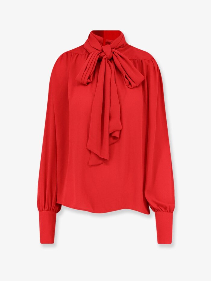 actualee satin shirt with padded shoulders Actualee Satin Shirt With Padded Shoulders