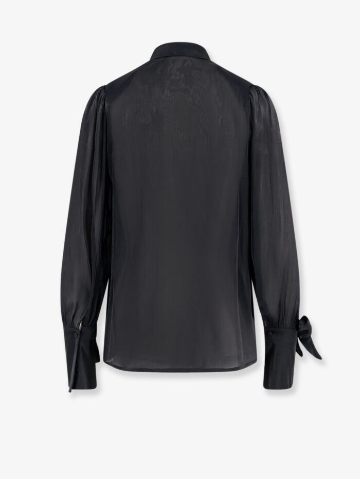 Actualee Satin Shirt With Padded Shoulders