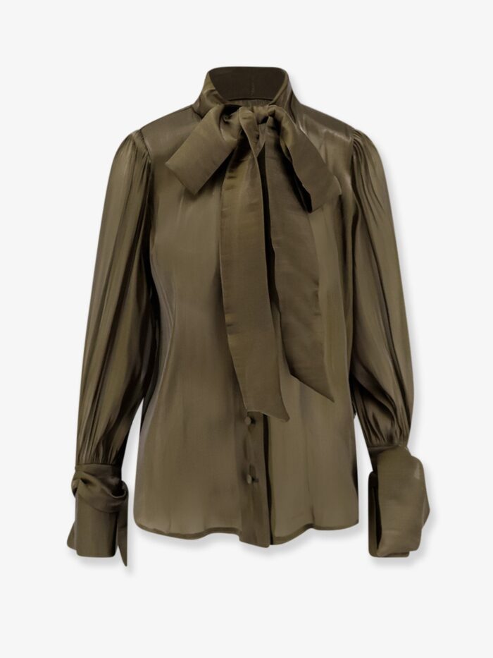 actualee satin shirt with padded shoulders Actualee Satin Shirt With Padded Shoulders