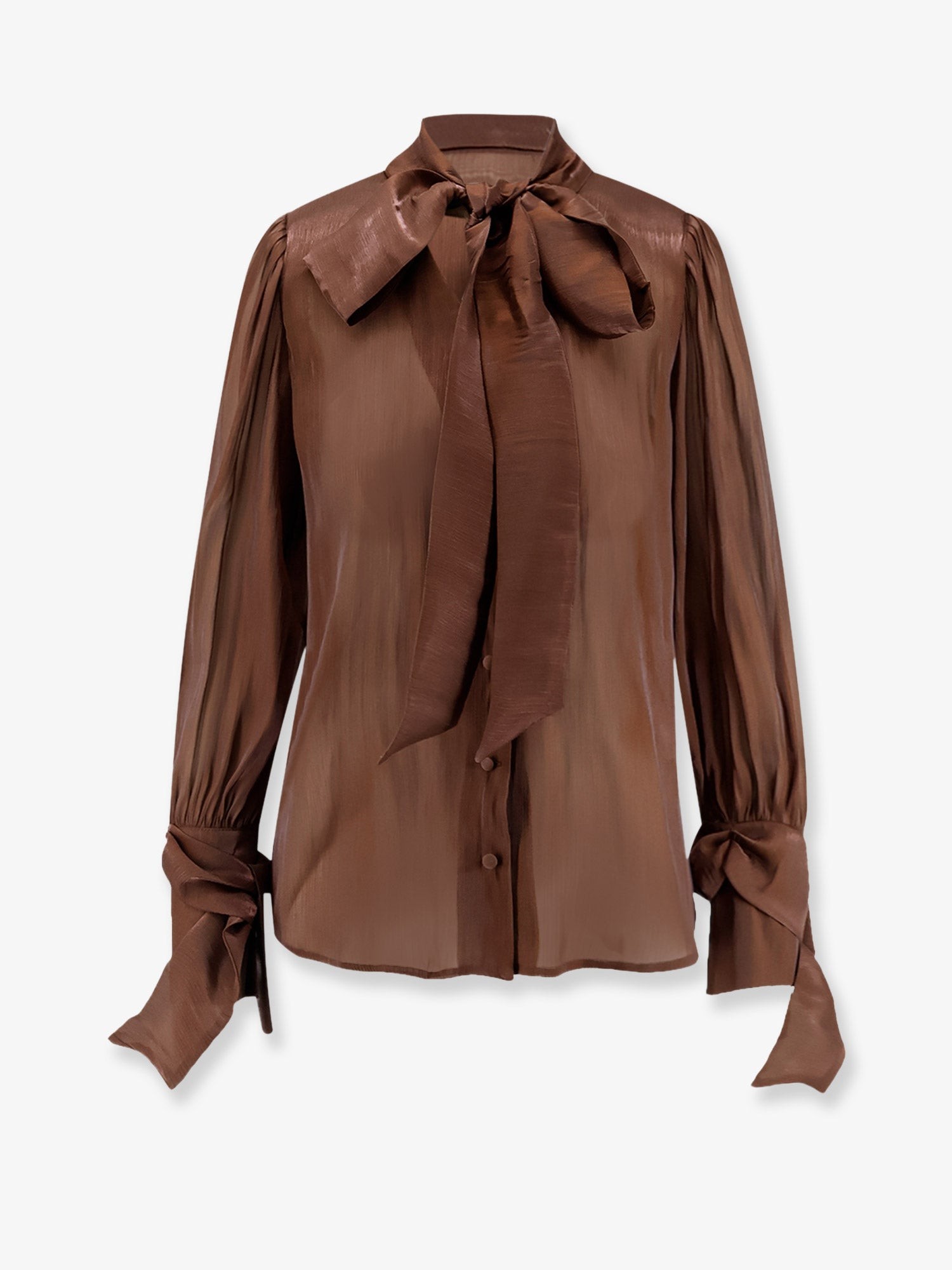 Actualee Satin Shirt With Padded Shoulders