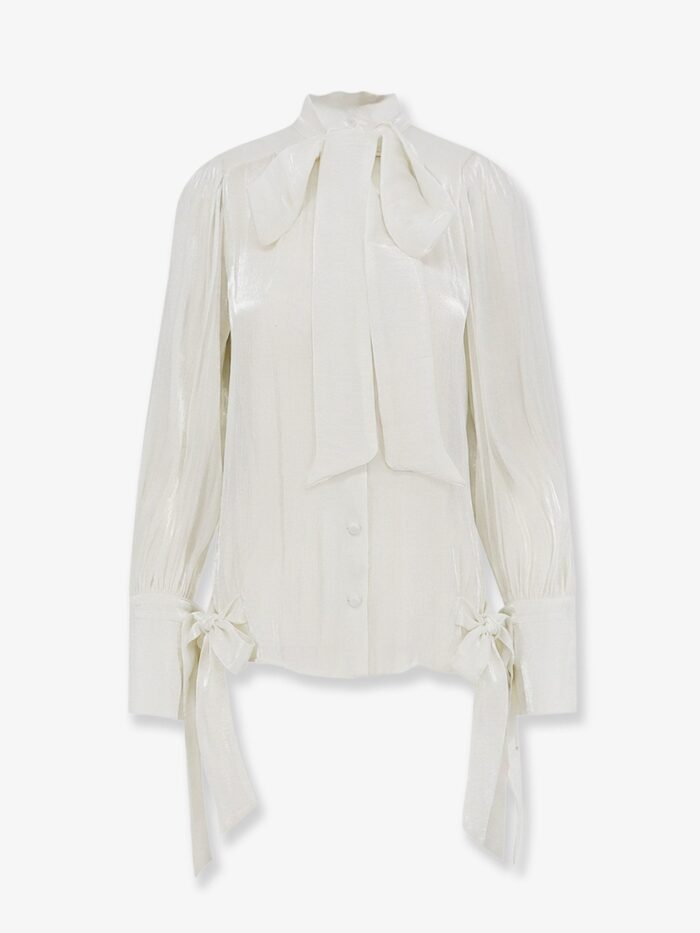 actualee satin shirt with padded shoulders Actualee Satin Shirt With Padded Shoulders