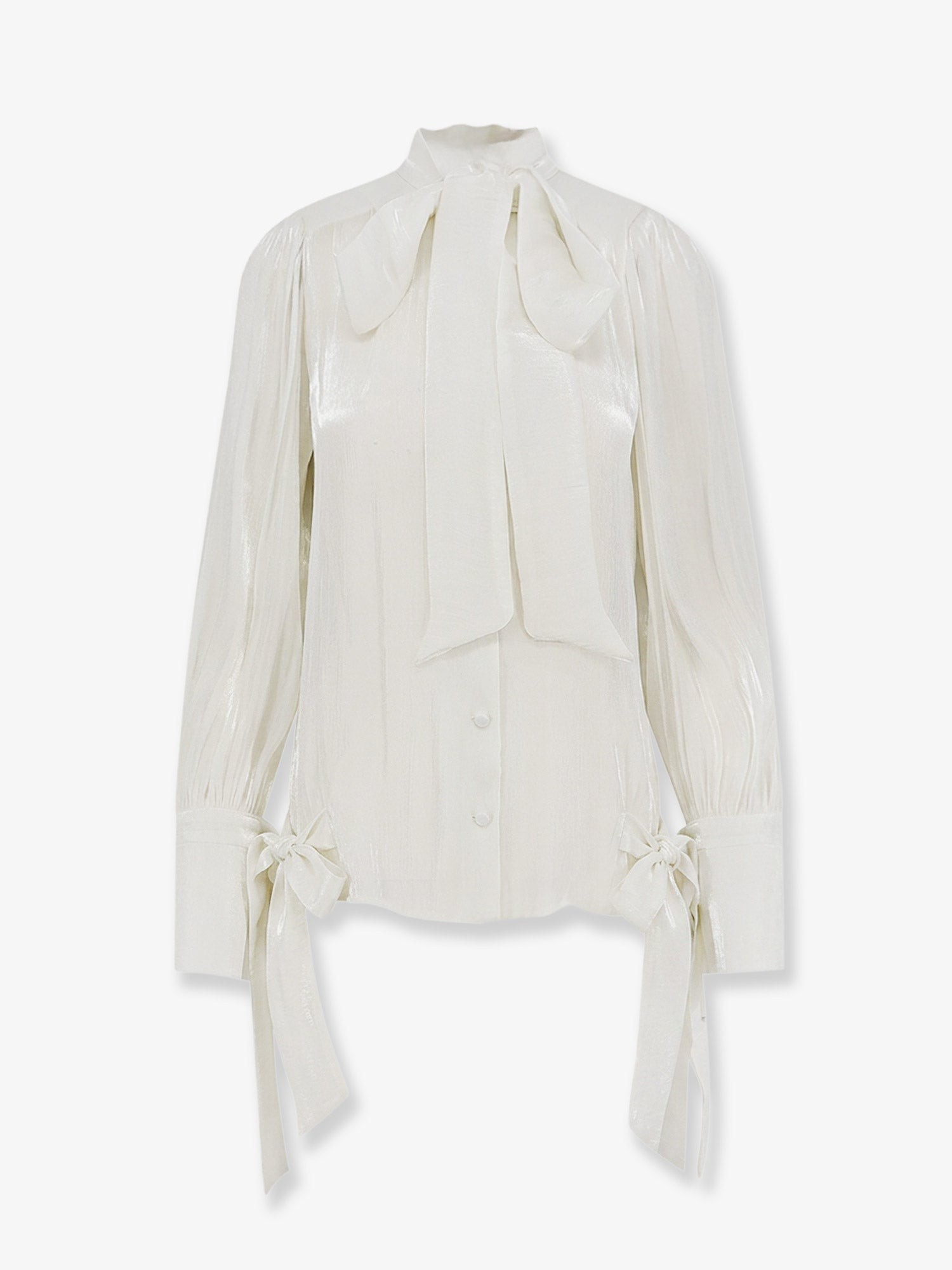 Actualee Satin Shirt With Padded Shoulders