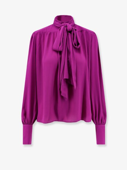 Actualee Satin Shirt With Padded Shoulders