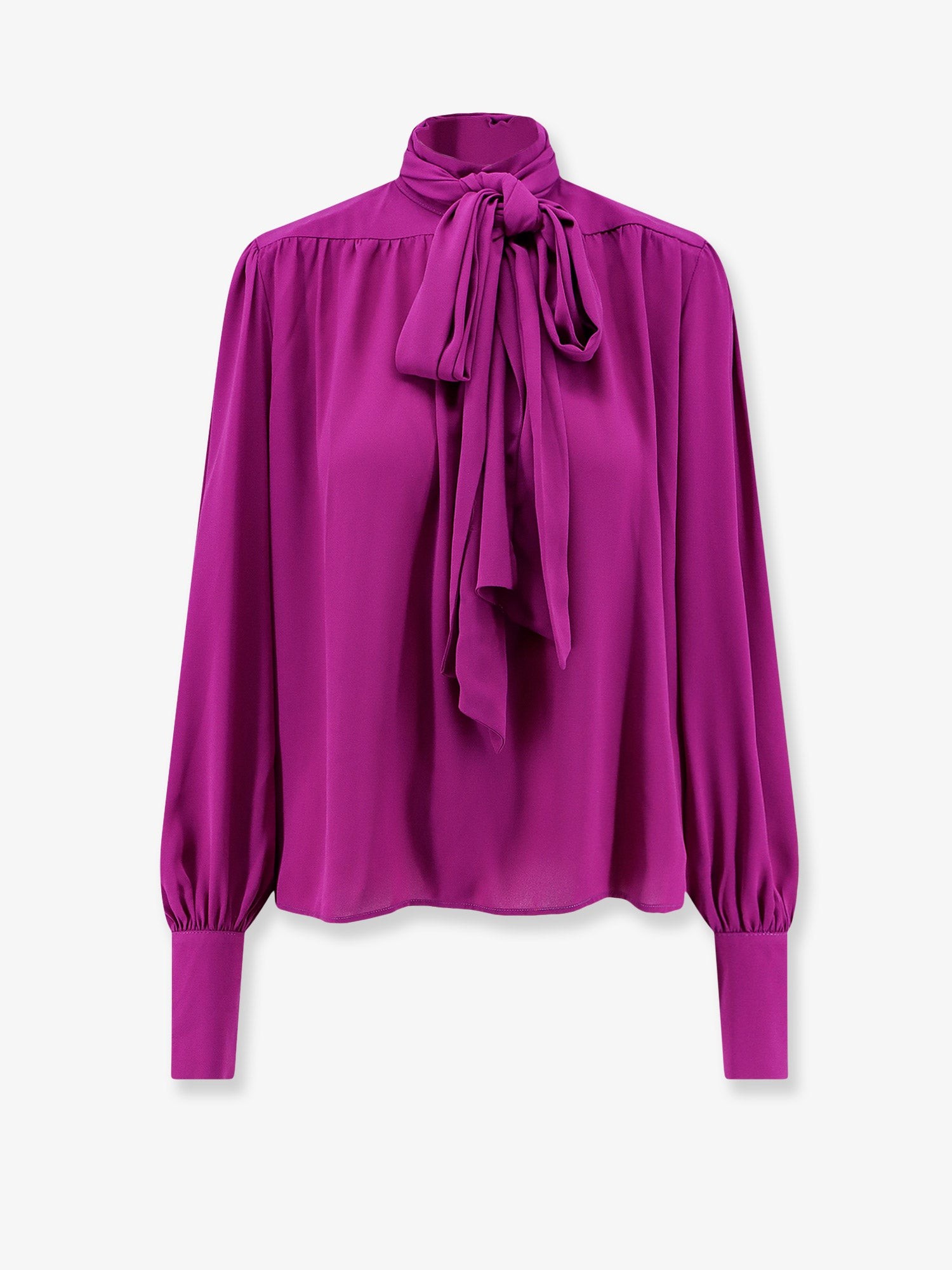 Actualee Satin Shirt With Padded Shoulders
