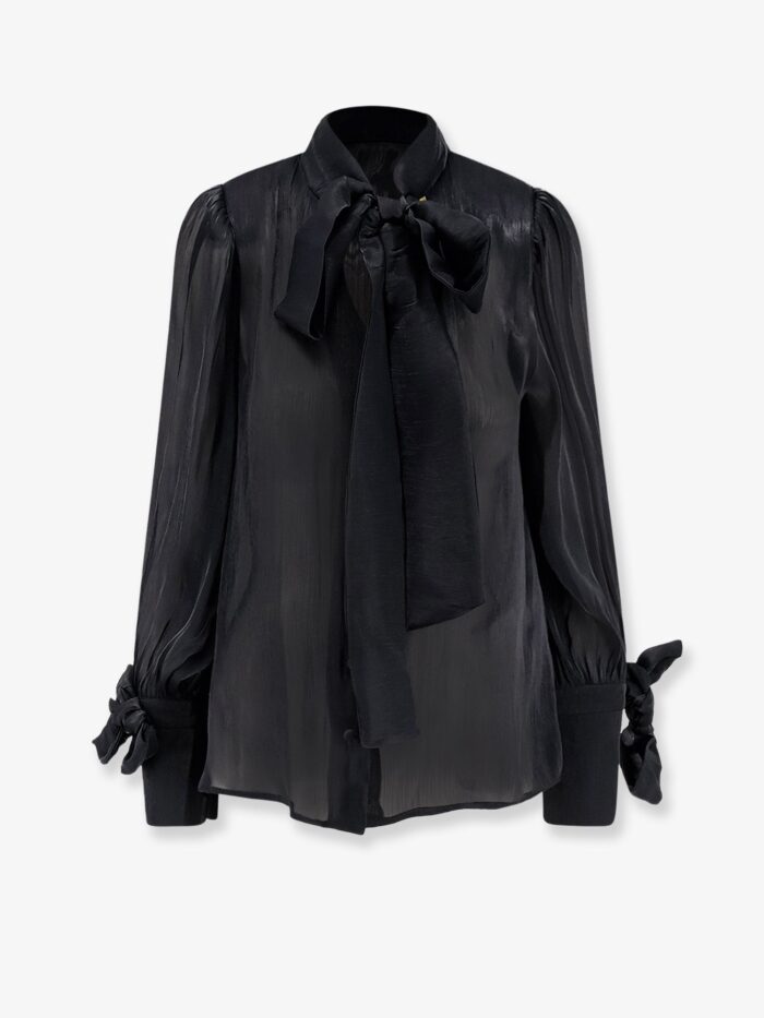 actualee satin shirt with padded shoulders Actualee Satin Shirt With Padded Shoulders