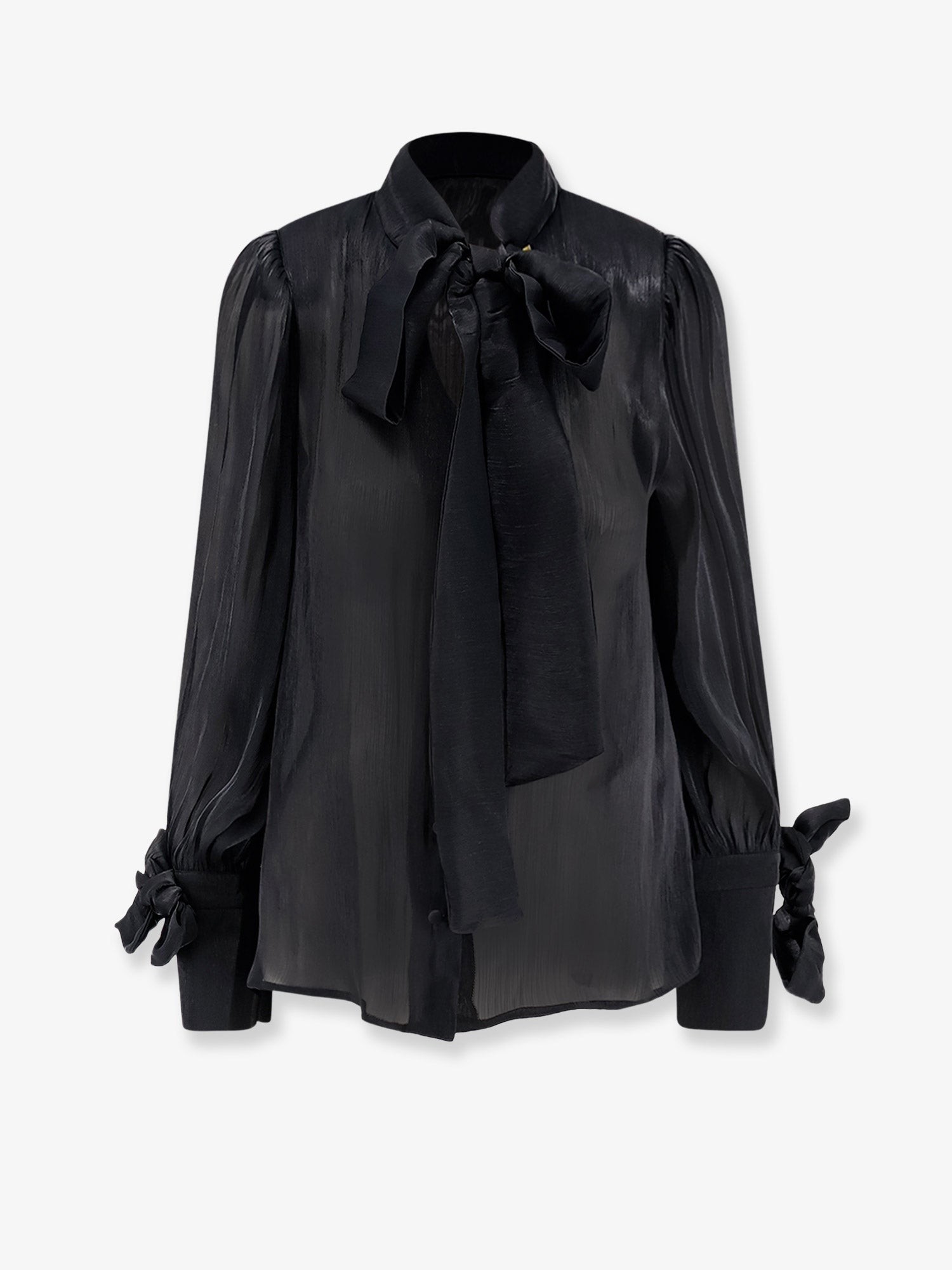Actualee Satin Shirt With Padded Shoulders