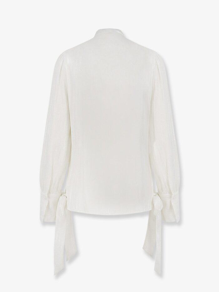 Actualee Satin Shirt With Padded Shoulders