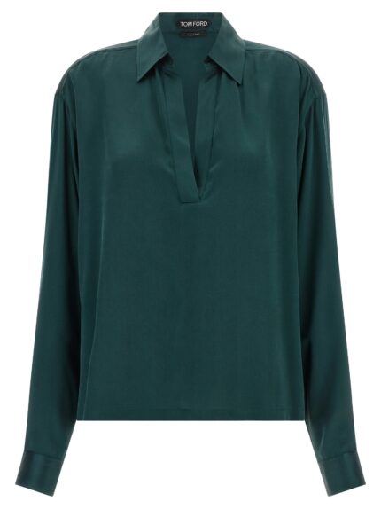 TOM FORD Satin Silk Polo Shirt