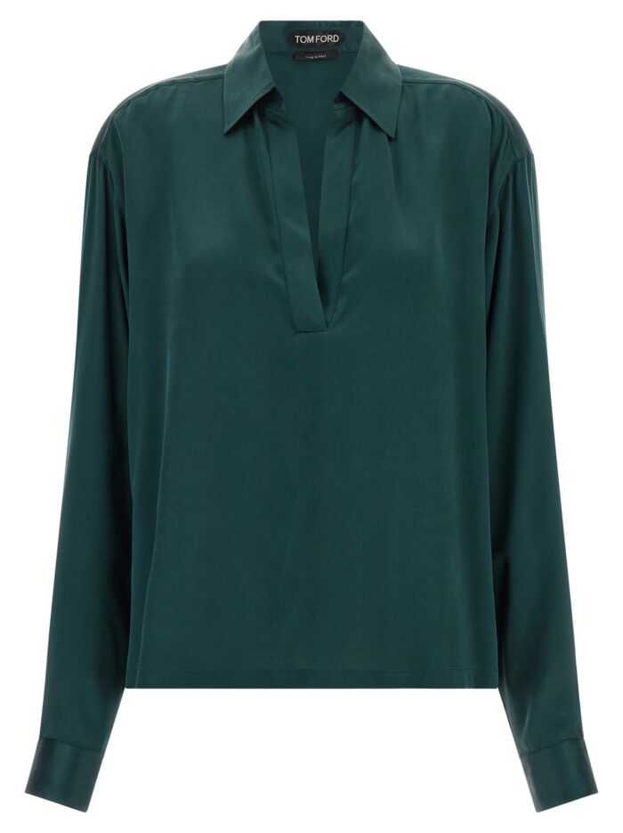 tom ford satin silk polo shirt TOM FORD Satin Silk Polo Shirt