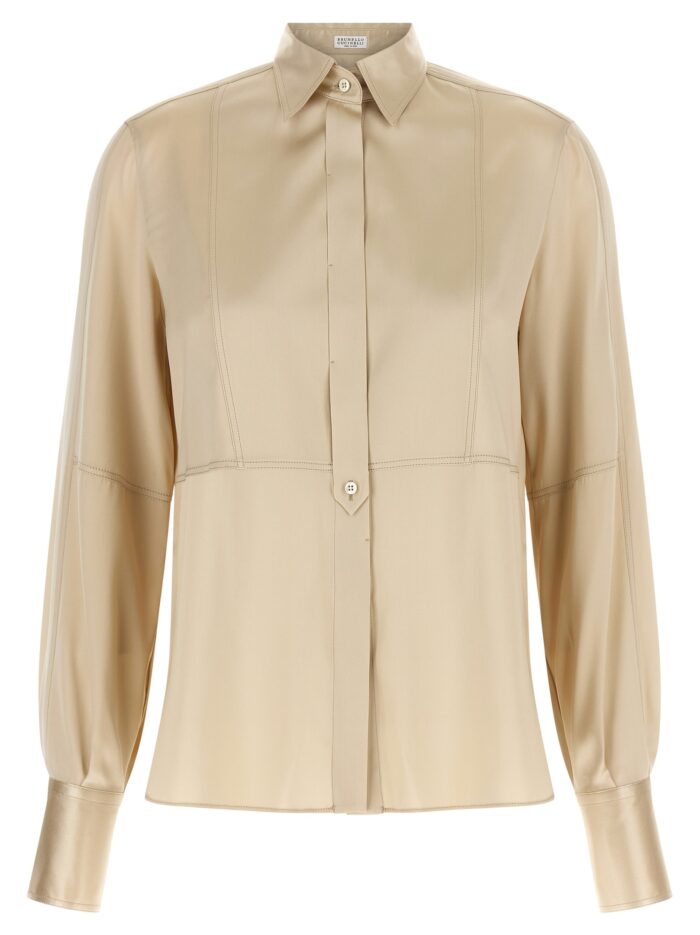 brunello cucinelli satin silk shirt Brunello Cucinelli Satin Silk Shirt