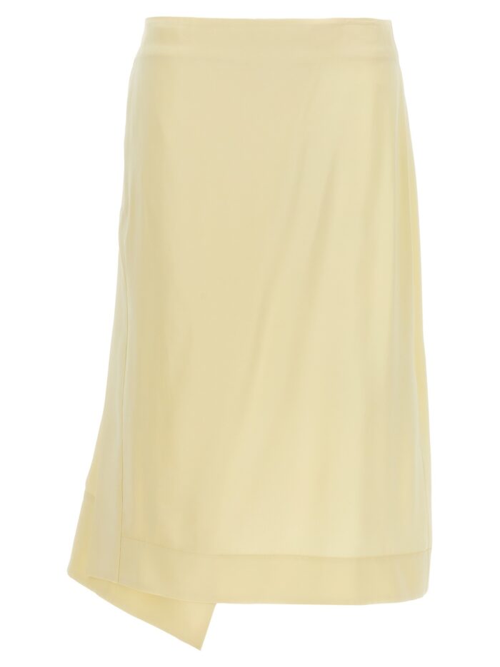 jil sander satin skirt with side slit JIL SANDER Satin Skirt With Side Slit