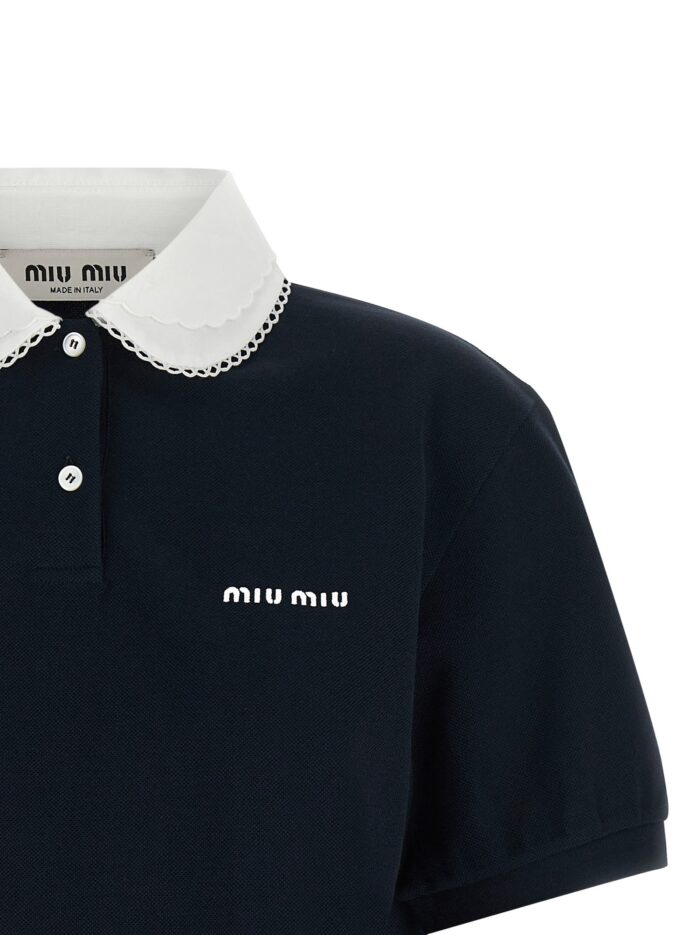 Miu Miu Scalloped Collar Polo Shirt