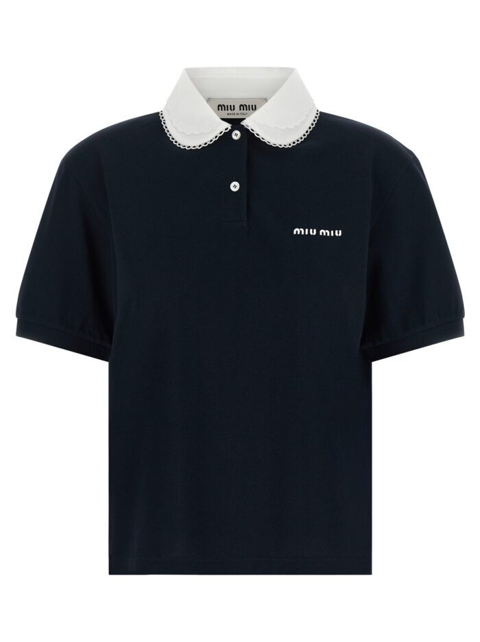 Miu Miu Scalloped Collar Polo Shirt
