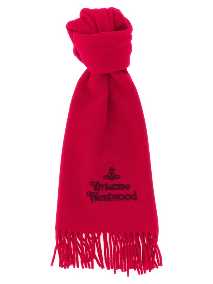 vivienne westwood scarf with embroidered logo Vivienne Westwood Scarf With Embroidered Logo