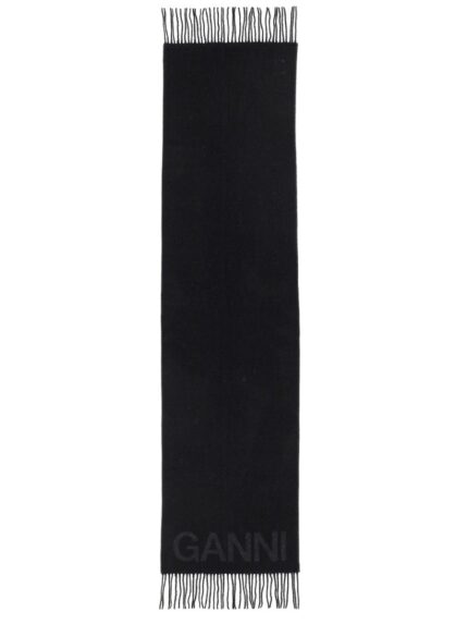 GANNI SCARF WITH LOGO