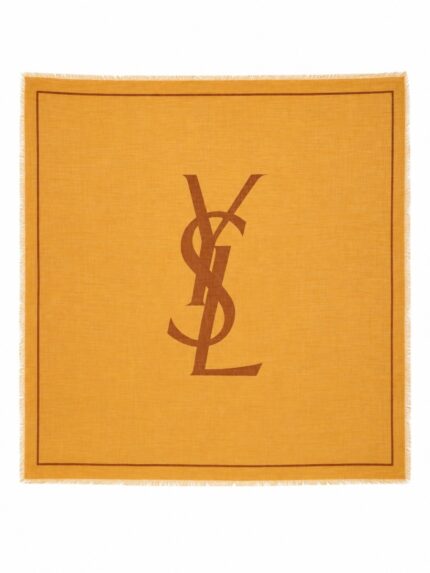 Saint Laurent Sciarpa Cassandre In Twill Di Lana