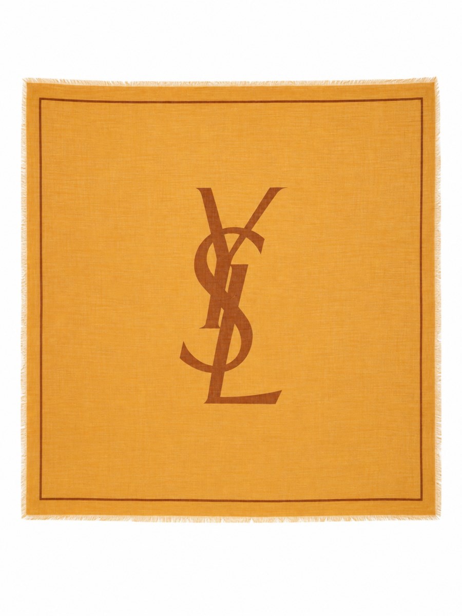 Saint Laurent Sciarpa Cassandre In Twill Di Lana