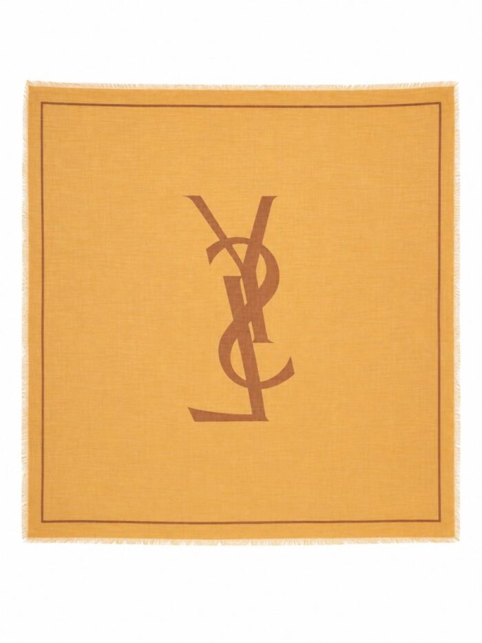 Saint Laurent Sciarpa Cassandre In Twill Di Lana