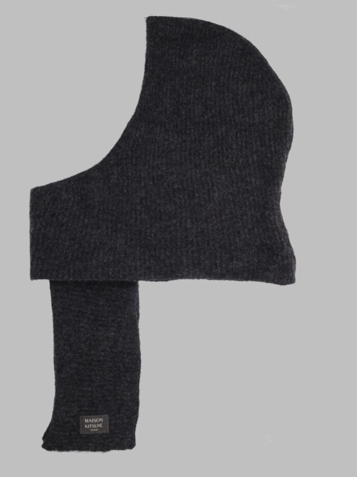 Maison Kitsune Sciarpa Con Cappuccio In Misto Lana