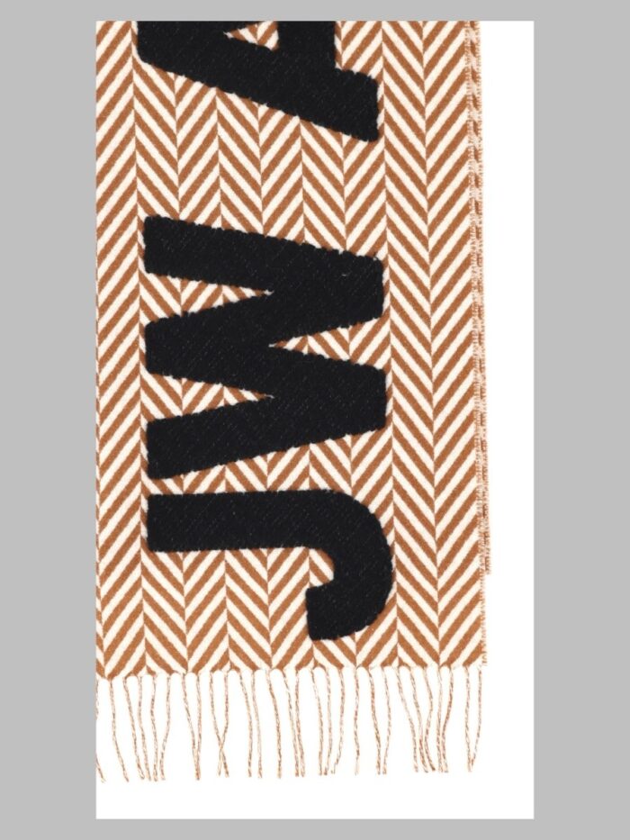 Jw Anderson Sciarpa Con Logo E Motivo A Spina Di Pesce