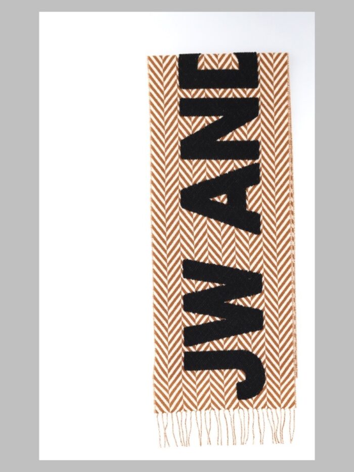 Jw Anderson Sciarpa Con Logo E Motivo A Spina Di Pesce