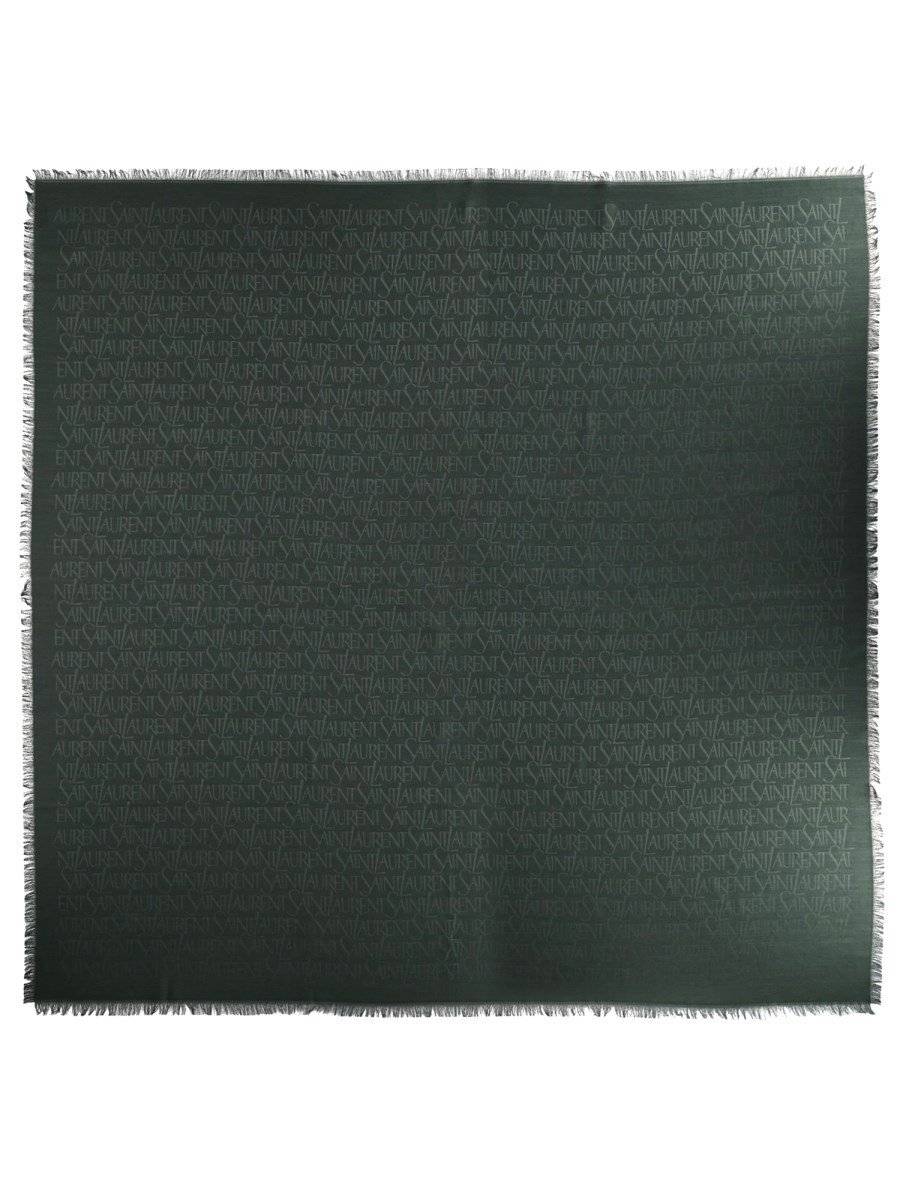 Saint Laurent Sciarpa Jacquard In Seta E Lana