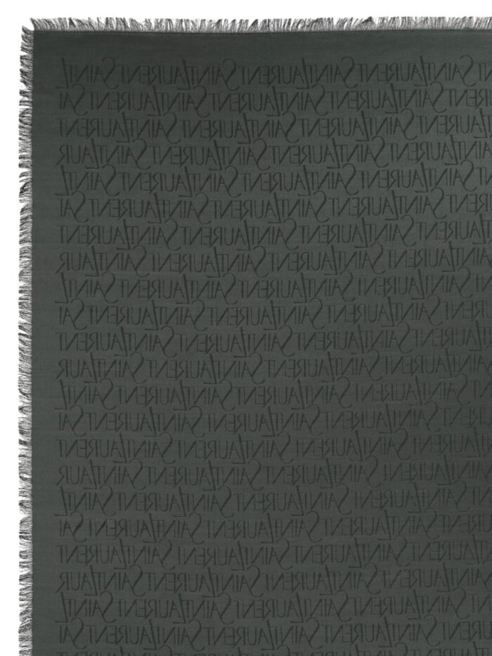 Saint Laurent Sciarpa Jacquard In Seta E Lana