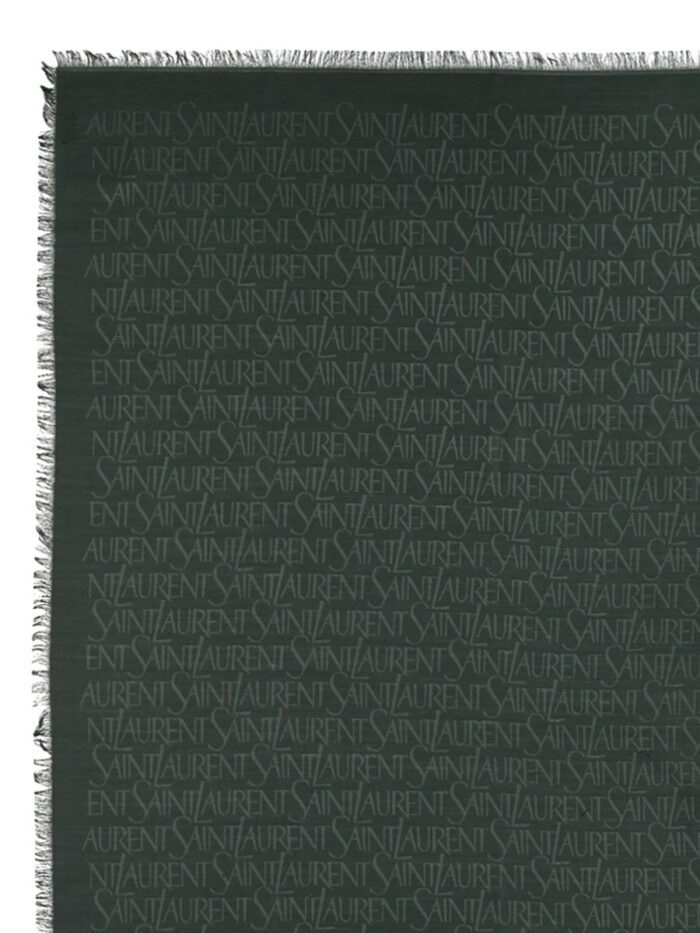 Saint Laurent Sciarpa Jacquard In Seta E Lana