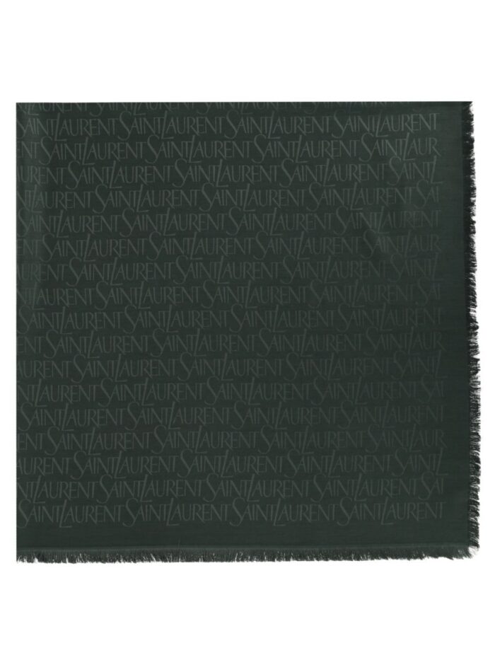 Saint Laurent Sciarpa Jacquard In Seta E Lana