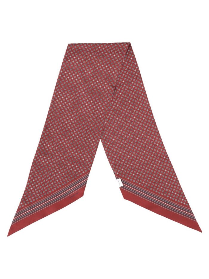 Saint Laurent Sciarpa Lavallière In Twill Di Seta