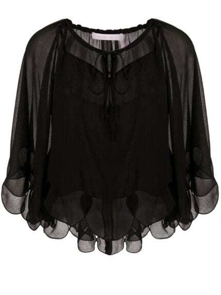 SEE BY CHLOE Cropped Sheer Blouse