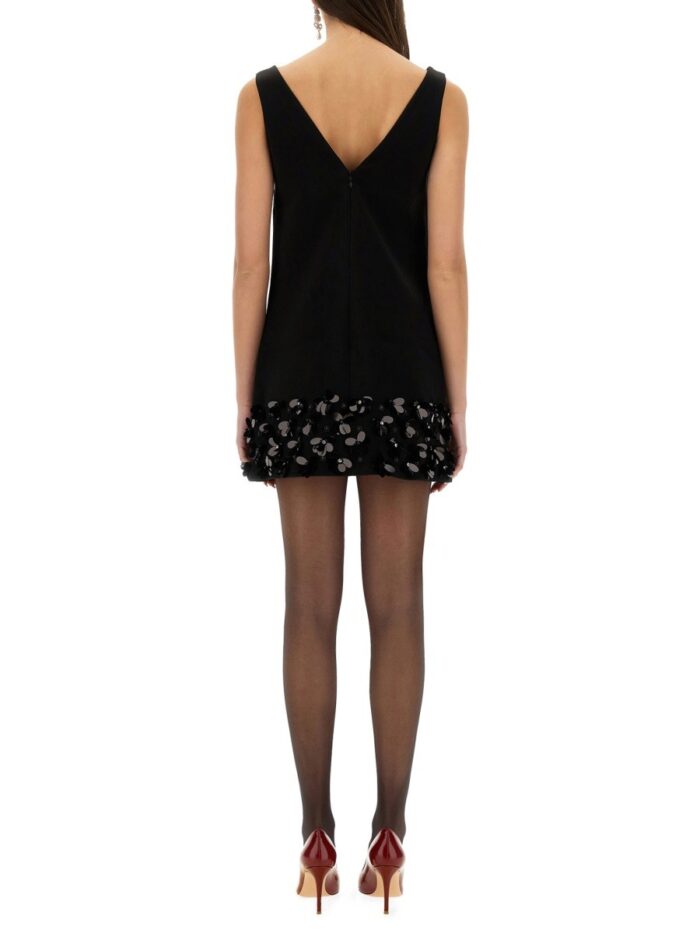 SELF-PORTRAIT 3D SEQUINED CREPE MINI DRESS