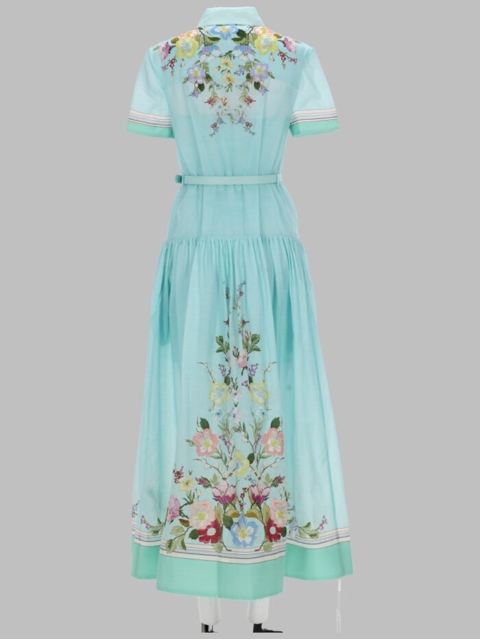 SELF-PORTRAIT ABITO MIDI IN ORGANZA CON STAMPA FLOREALE