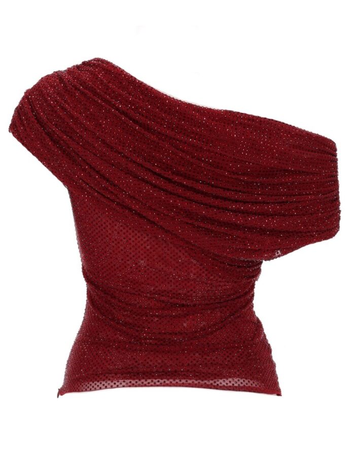 SELF-PORTRAIT ASYMMETRICAL TOP WITH RHINESTONES