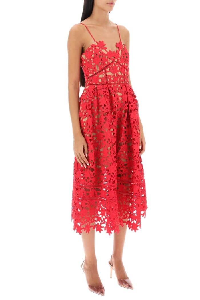 Self Portrait Azaelea Floral Lace Midi Dress