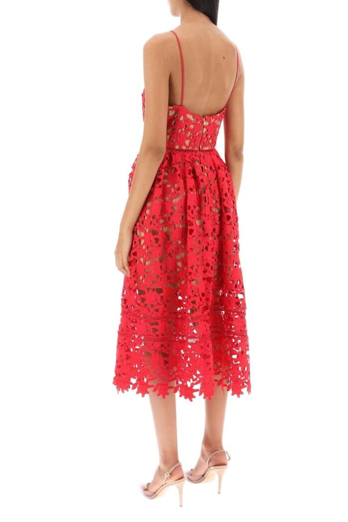 Self Portrait Azaelea Floral Lace Midi Dress