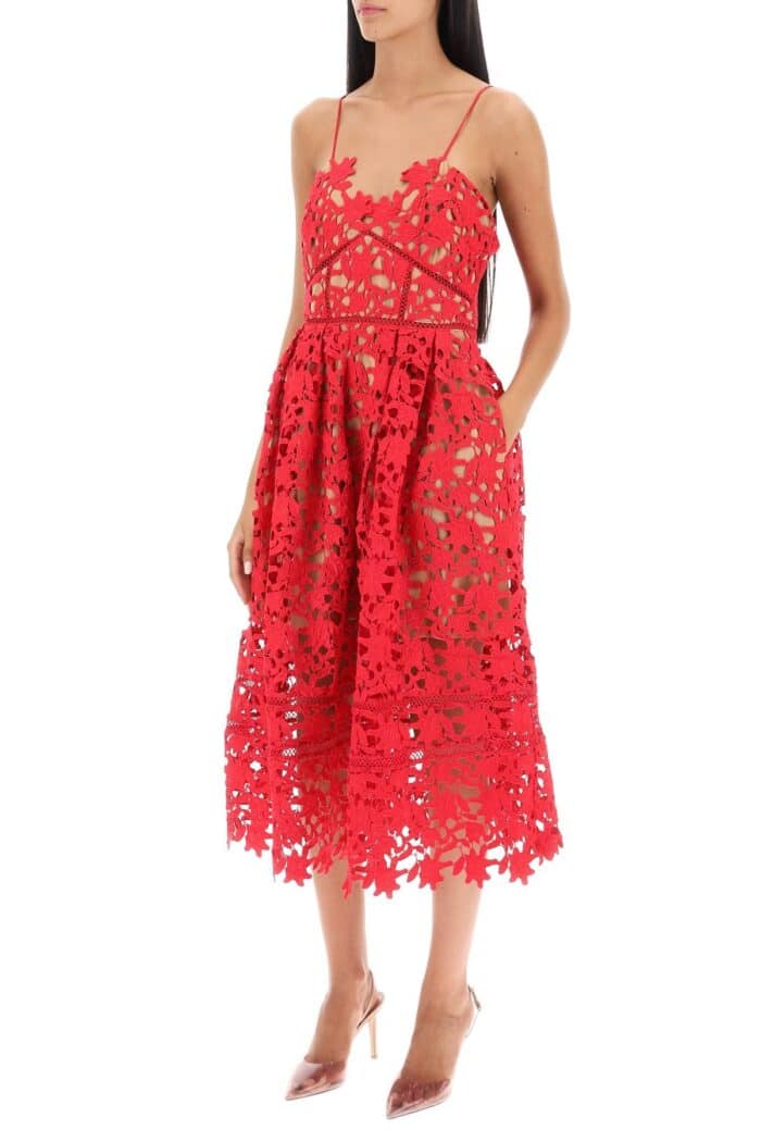 Self Portrait Azaelea Floral Lace Midi Dress