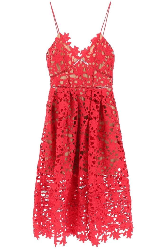 Self Portrait Azaelea Floral Lace Midi Dress