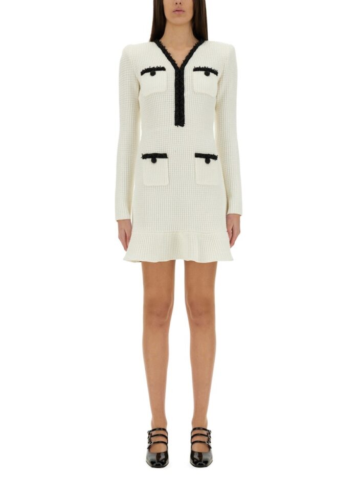 SELF-PORTRAIT BEADED KNIT MINI DRESS