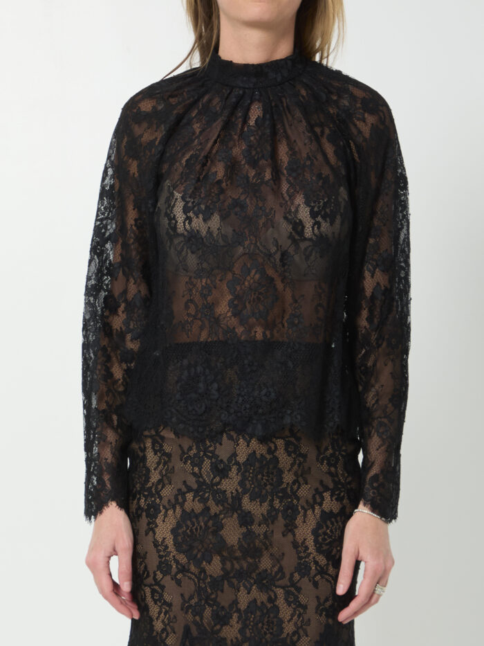 self portrait black lace blouse Self Portrait Black lace blouse