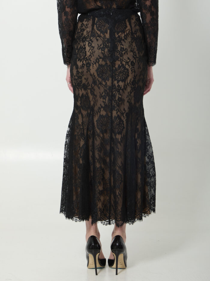 Self Portrait Black lace midi skirt